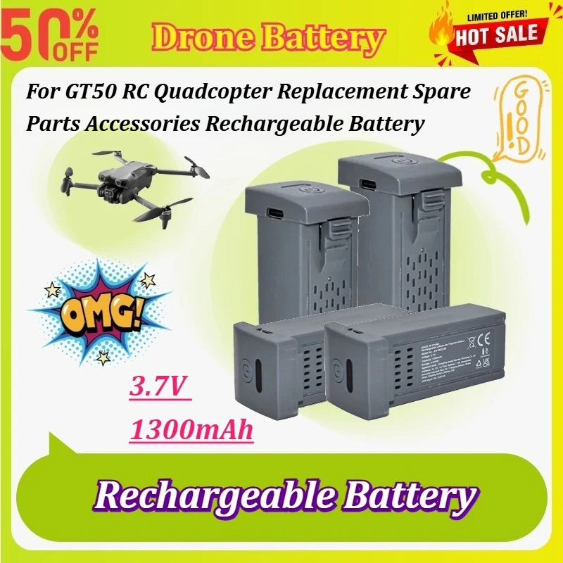 New 1-5Pcs 3.7V 1300mAh  Drone - Drone Rc Gt50 ulasan dan harga